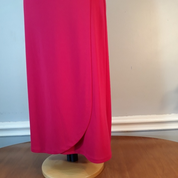 BANANA REPUBLIC PINK SLVLESS FAUX WRAP DRESS-SZ S - Picture 5 of 7